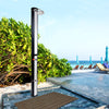 CCLIFE Solardusche 35L mit Bodenplatte Solar Gartendusche Pooldusche Regendusche Außendusche Garten Brause warmes Wasser