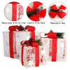 LED Christmas Light Up Sparkle Gift Boxes with Polyester Threads
