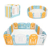 Foldable Baby Playpen Yellow White Green
