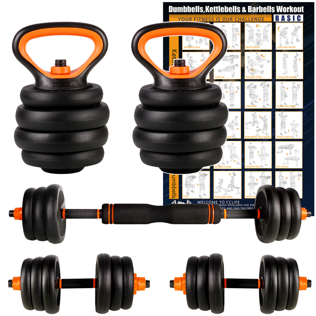 Buy CCLIFE 1/2 PCS Rubber Dumbbells set with solid Handle Weights