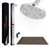 CCLIFE Solardusche mit Bodenplatte 35/40L Solar Gartendusche Pooldusche Regendusche Außendusche Garten Brause warmes Wasser