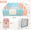 Foldable Baby Playpen Blue White Pink