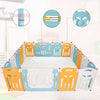 Foldable Baby Playpen Yellow White Green