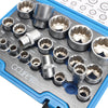 Multi-tooth Socket 12 points Gear Lock Spline Socket Wrench Set 8-36mm 21 pcs 1/2"