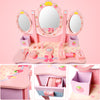 Dressing Table for Kids with Stool & Mirror Pink