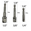 Końcówki do wiertarek udarowych Adapter gniazda 1/4" 3/8" 1/2" 3 szt.