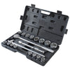 Socket Set, 3/4 Inches hexagon 19-50mm with 2 Extension Bars with Storage Case 21pcs